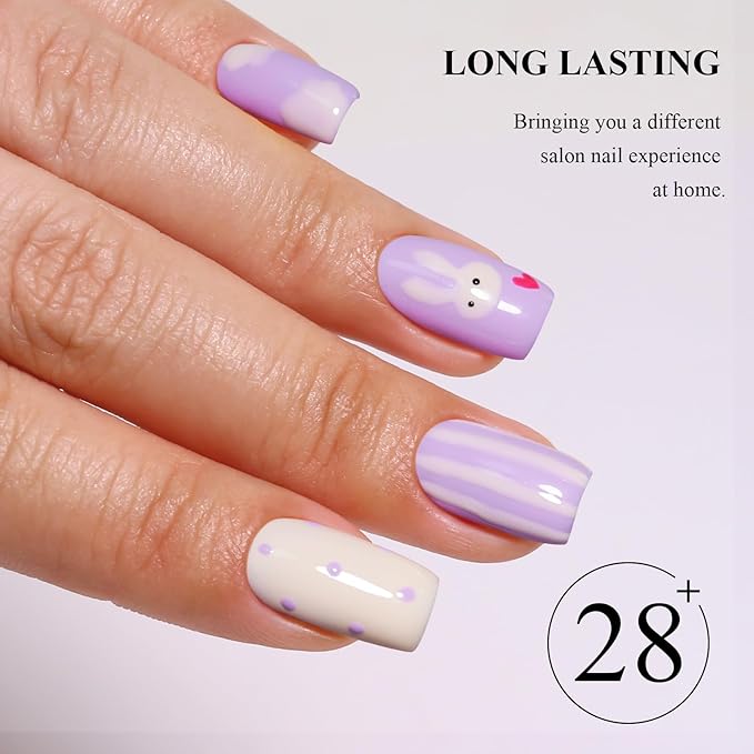 Imtiti Gel Nail Polish, 1Pcs Pastel Purple Soak Off UV LED Gel Polish, Long Lasting, Nail Art Manicure Salon DIY at Home for Spring and Summer (0.34 Fl Oz-965)
