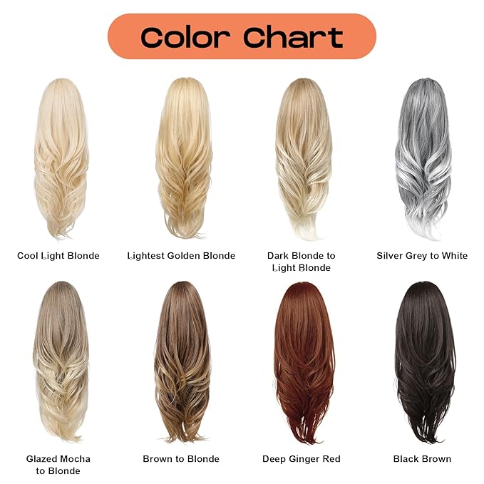 SEIKEA Versatile Drawstring Ponytail Extension, 18" Long Wavy Multi Layered Clip in Ponytail Hair Extensions Stand Up High Fake Pony Tail Soft Natural Synthetic Hairpiece Glazed Mocha to Blonde