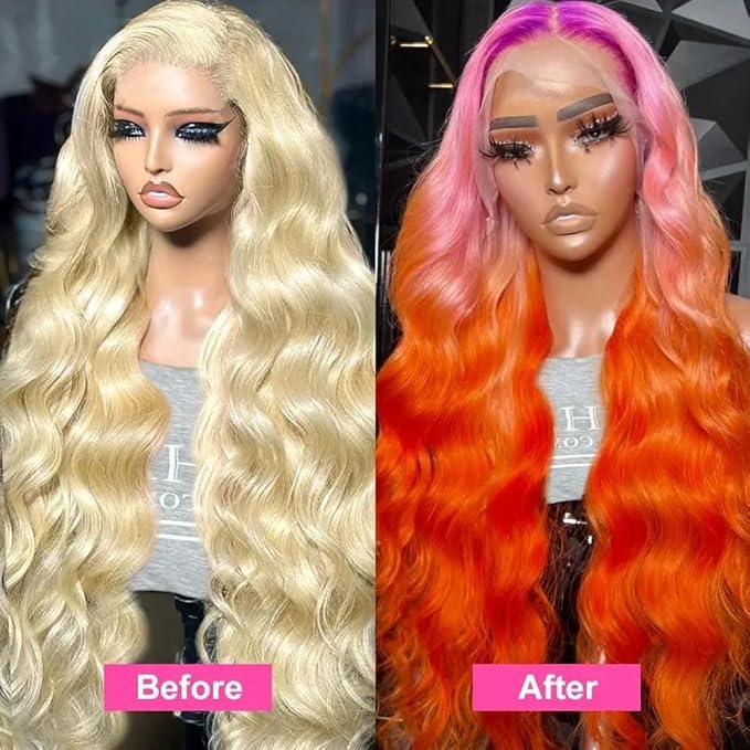 Ice Pear 200 Density 30 Inch 613 Body Wave Human Hair Wig, 613 13X6 Lace Front Wigs Human Hair Pre Plucked,Blonde Glueless Wig Bleached Knots with Baby Hair