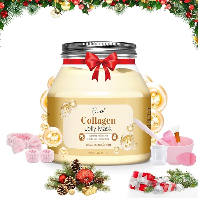 Jelly Masks for Facials Professional, Collagen Firming, Hydrating & Moisturing Face Mask Skin Care, Hydrojelly Peel Off Jelly Mask with Mixing Bowl Set, Christmas Spa Gifts for Women