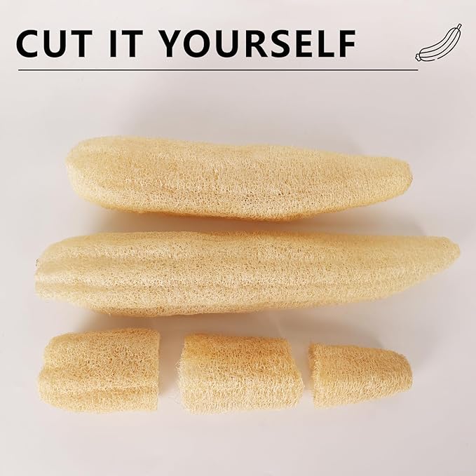 3 PCS Natural Loofah Sponges Organic Luffa Bath Shower Sponge Exfoliating Body Back Scrubber for Men Women Adults SPA Beauty Bathing or Kitchen Dishes