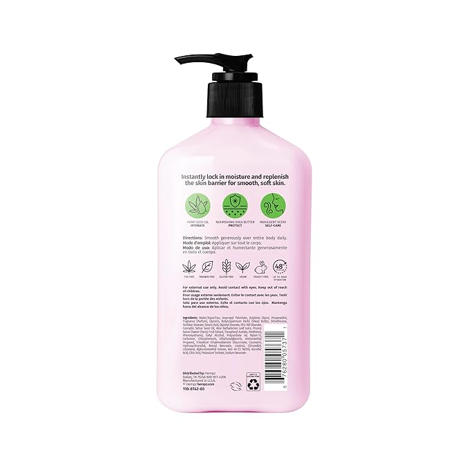 Hempz Dark Red Cherries Lotion, Ultra Hydrating Moisturizer for Body, Hands and Feet 17 oz.