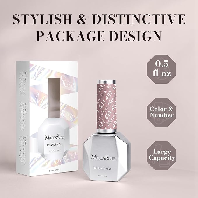 MelodySusie Nude Gel Nail Polish,0.5fl oz Pink Nails Soak Off UV LED Neutral Nude Gel Polish Gift for Women Nail Art Manicure Salon DIY Nail Design Decoration at Home-431-A2409