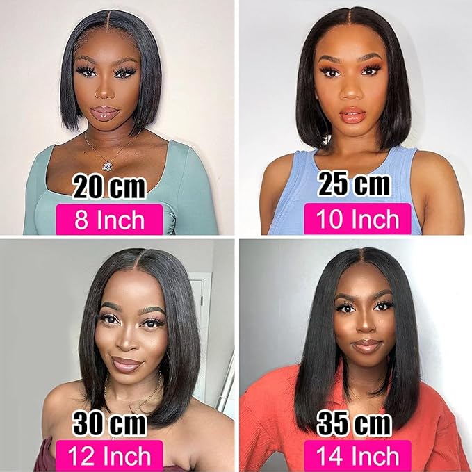 LICHANG 12 Inch 13x4 Lace Front Wigs Human Hair Bob Wig Human Hair