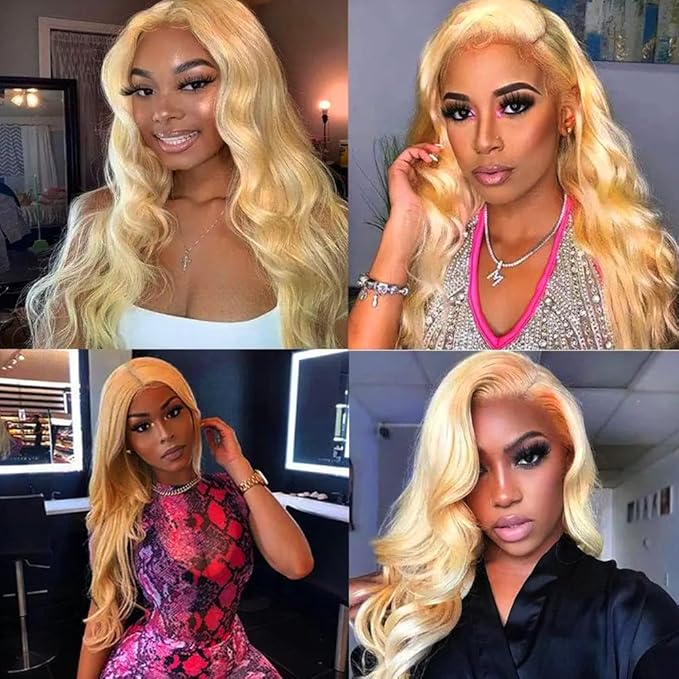P27/613 Human Hair Bundles Blonde Body Wave Bundles 613 Human Hair Bundle 12 14 16 inch 27 and 613 Color