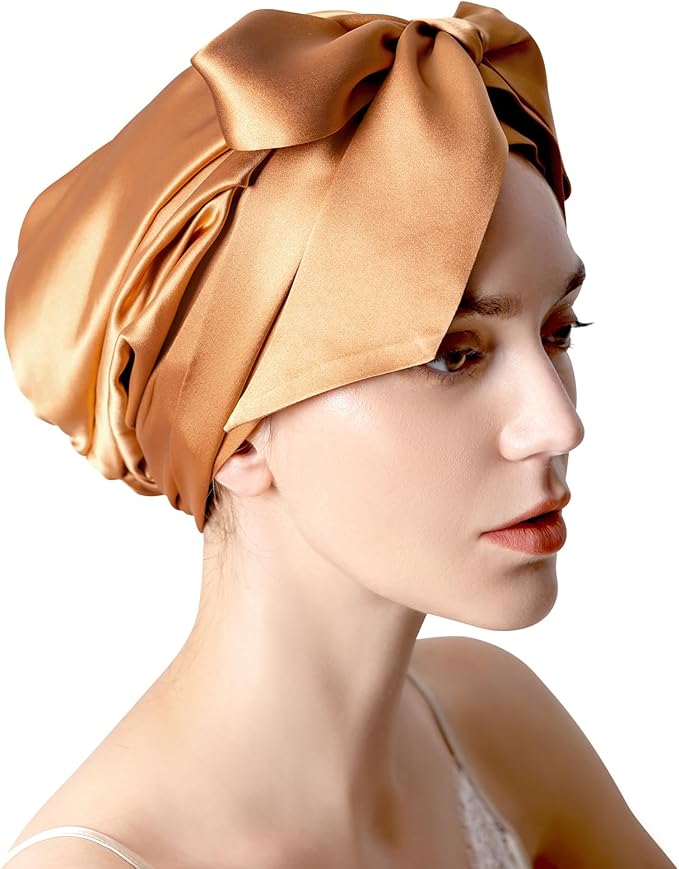 DAISYSILK 100 Pure Mulberry Silk Hair Bonnet for Sleeping Silk Hair Wrap for Women