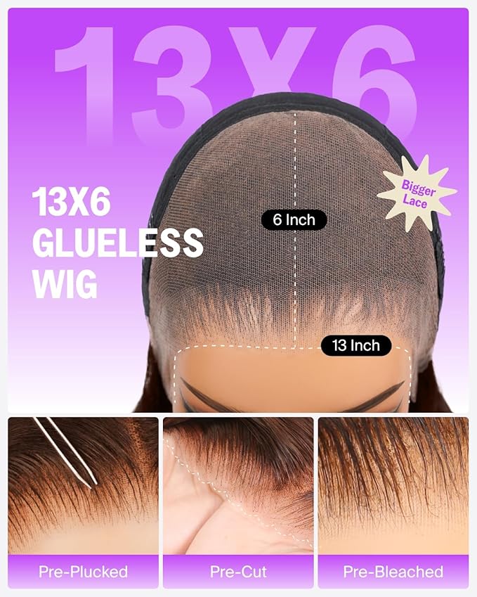 13x6 Chocolate Brown Lace Front Wig 220% Density Body Wave Lace Front Wigs Human Hair Pre Plucked Ear-to Ear HD Frontal Brown Drawstring Wig Human Hair 4# 20 Inch