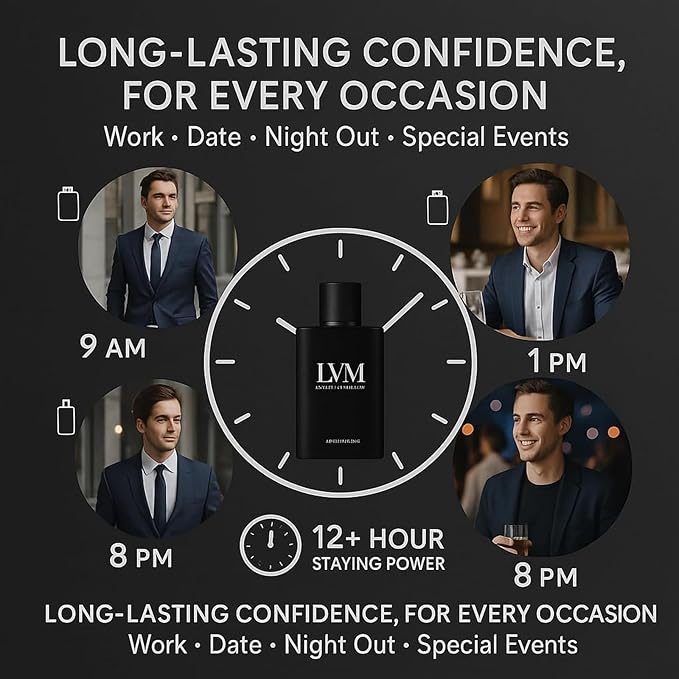 50ML Lvm Aura for Men, Pheromone Cologne for Men, Enhance Social Attraction & Confidence, Fresh, Woody Fragrance and Long-Lasting for All Occasions (1PCS)