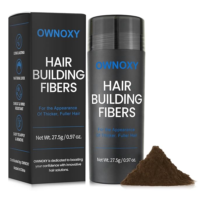Hair Fibers for Thinning Hair - Hair Building Fibers for the Appearance of Thicker, Fuller Hair, Hair Thickening Fibers for Men and Women - Easy to Apply & Remove, 27.5g/ 0.97oz (Light Brown)