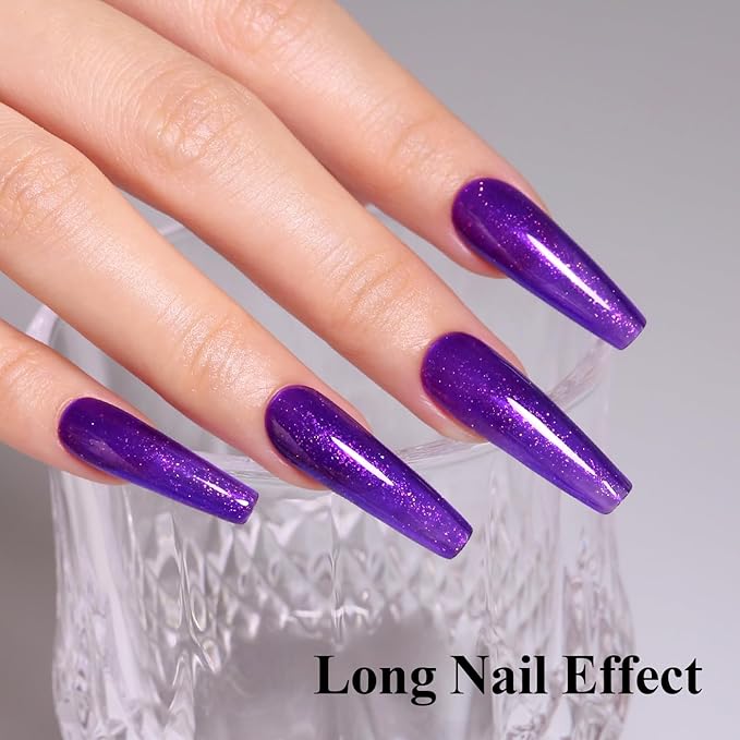 10ml Hema Free Glitter Gel Nail Polish Soak Off Long Lasting Purple Gel Polish Salon DIY at Home Gift for Women 1Pcs