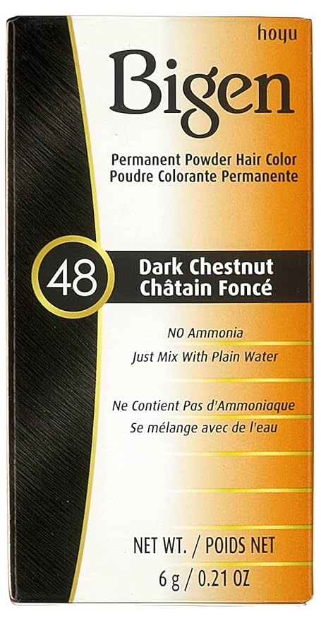 Bigen Permanent Powder Hair Color 48 Dark Chestnut 1 ea (Pack of 12)