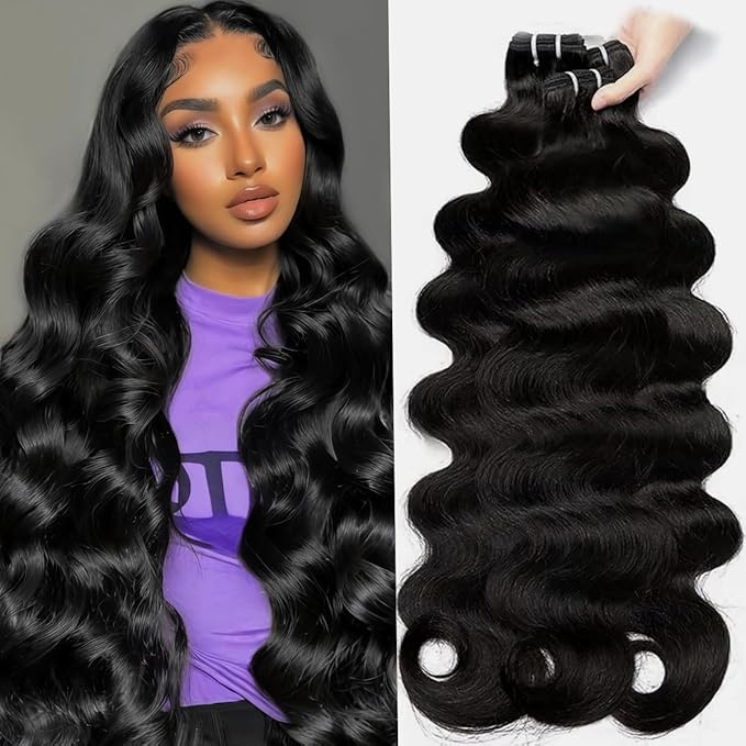 12A Human Hair Bundles 22 24 26 Inch Body Wave Human Hair Bundles 100% Unprocessed Brazilian Virgin Hair Quick Weave Extensions Natural Colour For Women