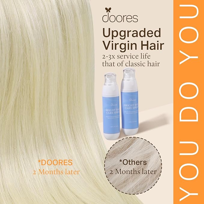 DOORES Ktips Hair Extensions Human Hair, Platinum Blonde 22 Inch 50g/50s, K Tip Extensions for Women