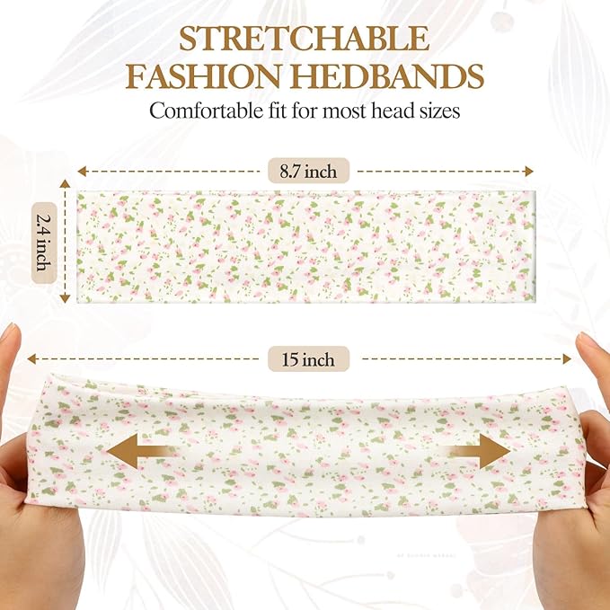 Gift for Women 8pcs Fashion Headband: Headbands for Women Girls Stocking Stuffers Birthday Gift Soft Fabric Hairbands Hair Styling Accessories Valentines Day Gifts for Her Woman Teen Girls Wife Sister