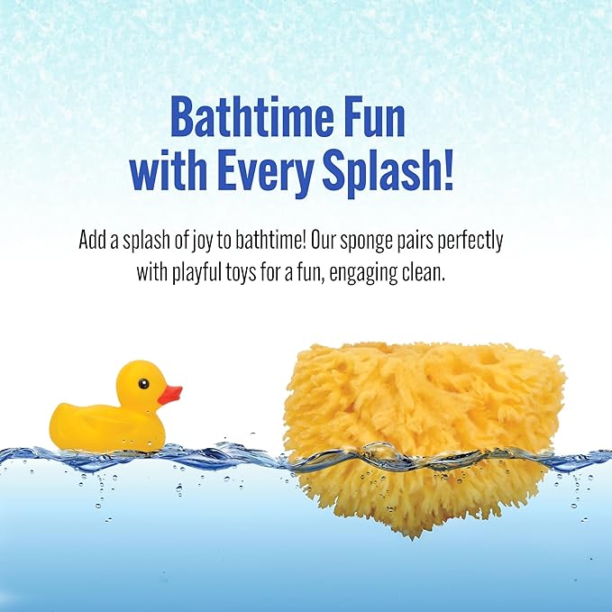 Baby Buddy Natural Baby Bath Sponge 4in Soft Grass Sea Sponge Soft on Baby's Tender Skin, Biodegradable, Hypoallergenic, Absorbent Natural Sea Sponge, 1 Pack, Yellow