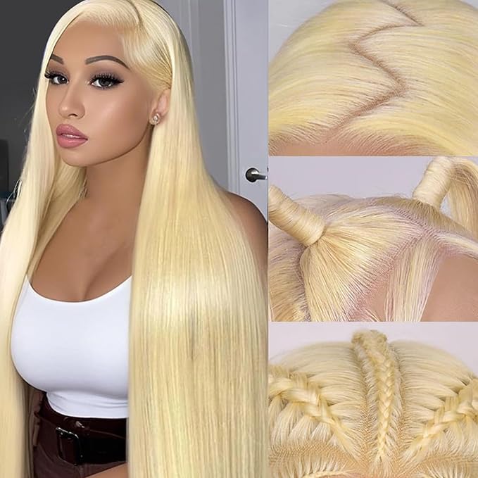 613 Lace Front Wig Human Hair 250 Density 13x6 Blonde Wig Human Hair 613 Straight Lace Front Wigs 12A Brazilian Virgin Human Hair Wigs for Women 22 Inch
