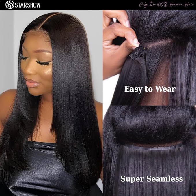Silky Straight Seamless Clip in Hair Extensions Remy Human Hair Extensions 1Pack 100g 7pcs Silky Straight Clip Ins Hair Extensions Clip In Human Hair 18Inch Natural Black