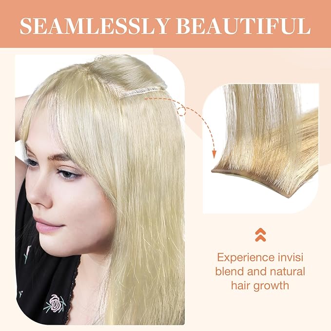 GOO GOO Invisi Edge Clip in Hair Extensions Set, 12inch 85g, 5pcs Injected Seamless PU Clip ins and 2pcs Classical PU Clip inss, Virgin Real Human Hair, #P16/22A
