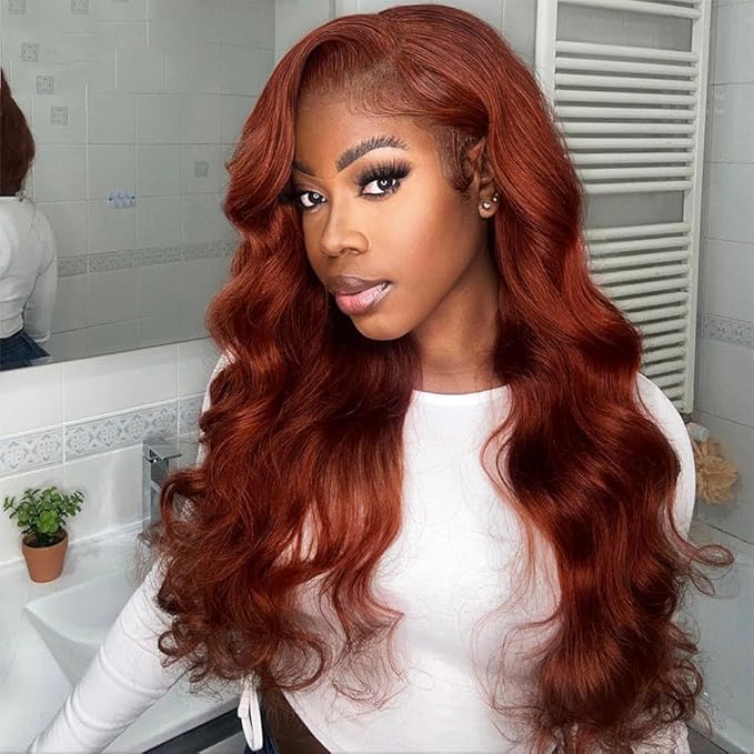 Reddish Brown Human Hair Wig Body Wave 5x5 Closure Wigs Human Hair Wigs For Black Women 24 Inch