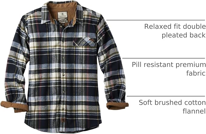 Legendary Whitetails Men's Flannel Shirt Long Sleeve Button Down 100% Cotton