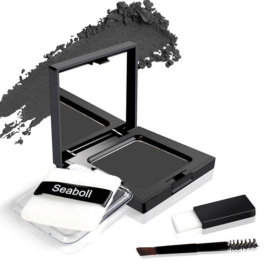 Instant Hairline Powder-0.42oz Root Touch Up Hair Color for Gray Hair Coverage, Scalp Concealer Shadow Powder Hair Fillers for Thinning Hair Bald Spot Cover Up, Beard Filler, Women & Men-Black
