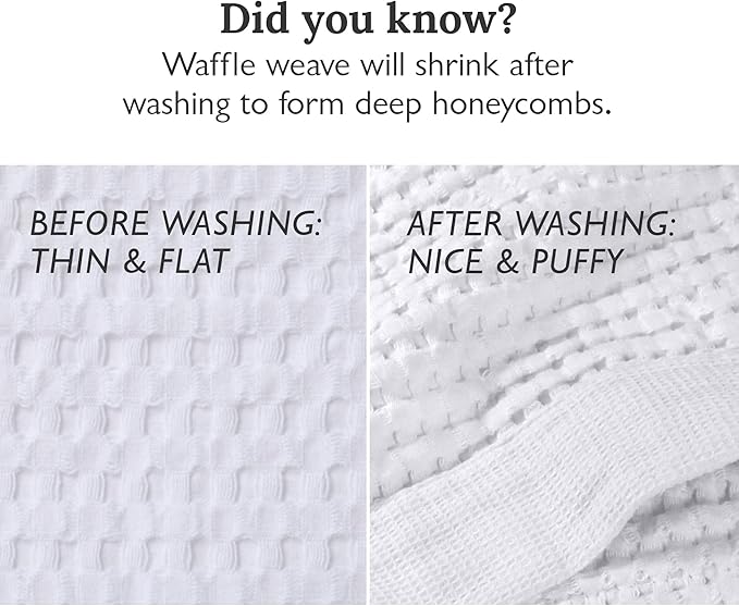 GILDEN TREE Waffle Hand Towels for Bathroom Quick Dry Large Luxury Lint Free Super Absorbent Cotton Hand Towels Set of 2, Modern Style (White)