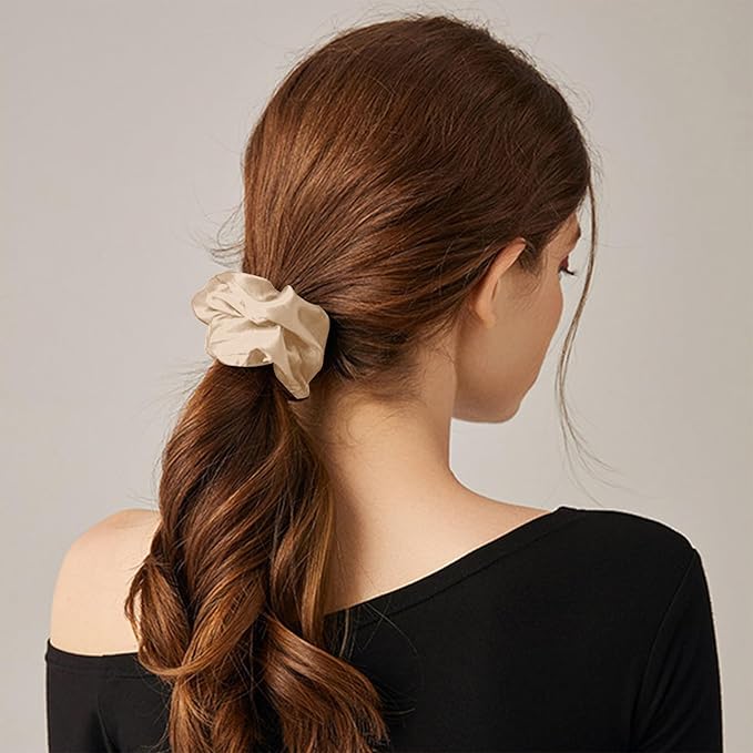 THXSILK Hair Silk Scrunchie for Women's Thick Hair, Champagne, 1 Count