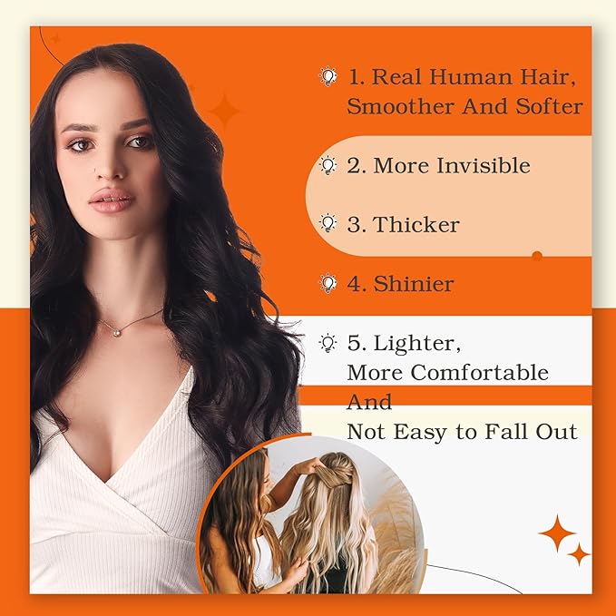 Full Shine Tape in Hair Extensions Human Hair Color 1 Jet Black Tape in Extensions 18Inch Straight Seamless Skin Weft 100G 40Pcs Invisible Extension for Women Add Volume