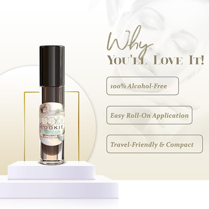 MOBETTER FRAGRANCE OILS Sugar Cookie Perfume Body Oil, Long Lasting, Travel Size Roll On