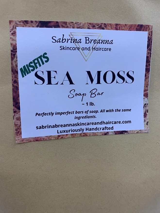Sea Moss Misfits Soap Bars| Handmade| For All Skin Types Acne, Eczema, Psoriasis | Shea Butter, All Natural, Body and Face, Dr. Sebi Inspired, Vegan, Gluten Free, Unisex, Moisturizing, Essential Oils