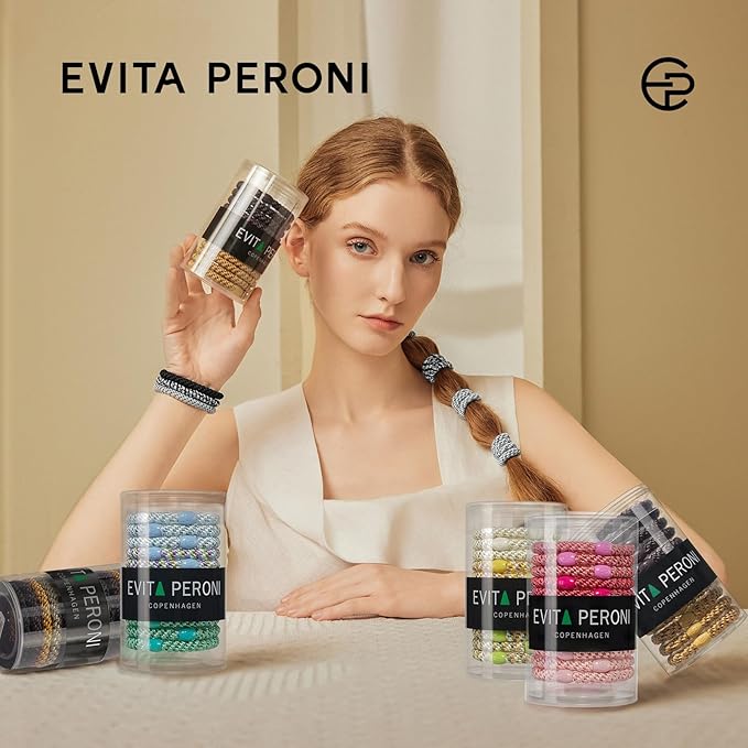 EVITA PERONI 12 Pcs Hair Ties, High Elastic Ponytail Holders, Hair Ties No Damage for Thick Curly Hair Women Men (Coastal Breeze)