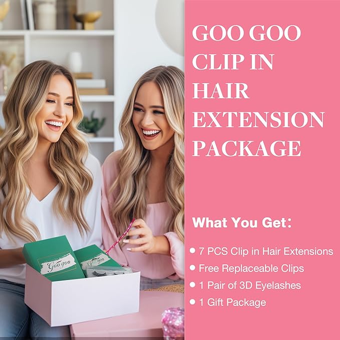 GOO GOO Clip in Hair Extensions Real Human Hair, Remy Human Hair Extensions Clip ins for Women, Natural Human Hair, 14inch 120g 7Pcs, Auburn