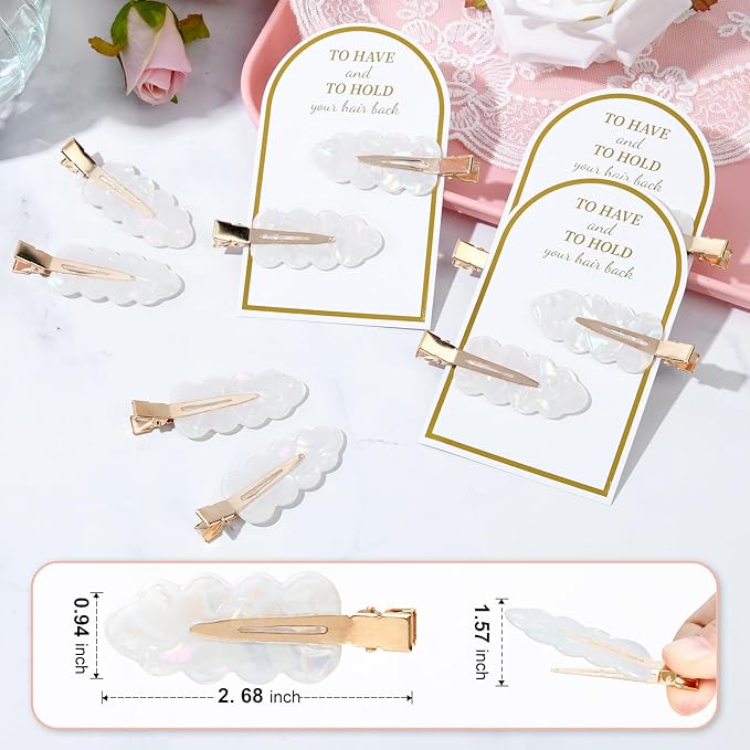 20PCS Bridesmaid Hair Clips No Bend Hair Clips Bridesmaid Hair Accessories Gifts Makeup Creaseless Glitter Hair Clip for Bride Women Girls(20Pcs/10Cards)
