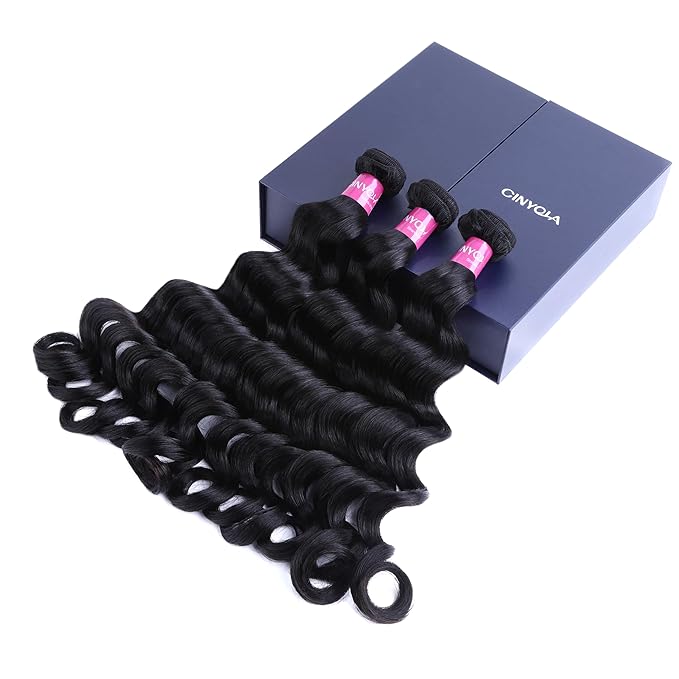 Real Raw Human Hair 3 Bundles Deal Loose Deep Wave, 14 16 18 inches Raw Indian Curl Hair Bundles, 6X Lifespan Than Regular Virgin Hair, No.1 Quality, No Shedding, No Tangling
