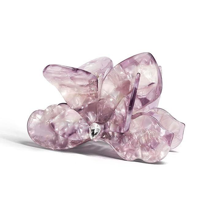 Flower Hair Claw Clips,Acetate Flower Hair Clips Cute Large Hawaiian Claw Clips for Women,3.82 Inch, Durable Design for Thick or Thin Hair (Purple)
