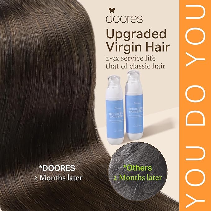 DOORES I Tip Hair Extensions - Real Human Hair, Light Dark Brown, 18 Inch, 50g/50s, Remy, Silky Straight, Cold Fusion