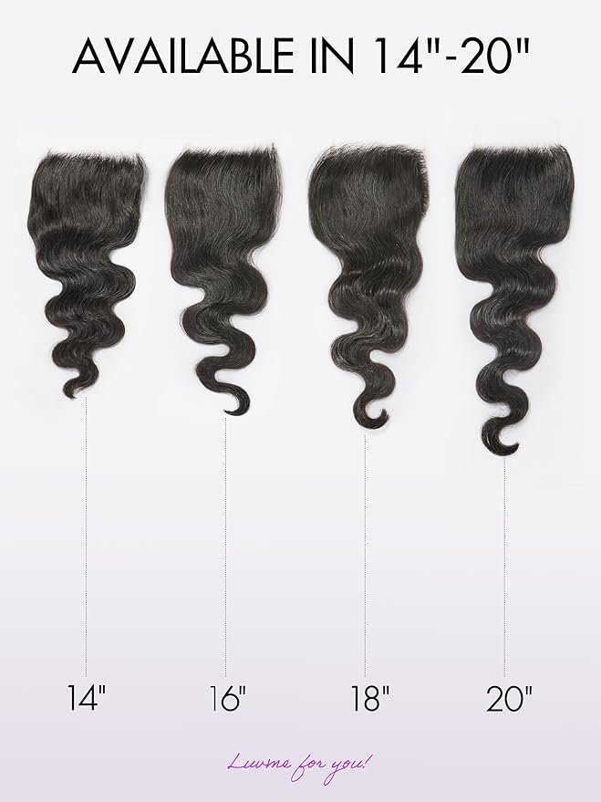 LUVME HAIR 5X5 Body Wave 16" Human Hair Lace Closure