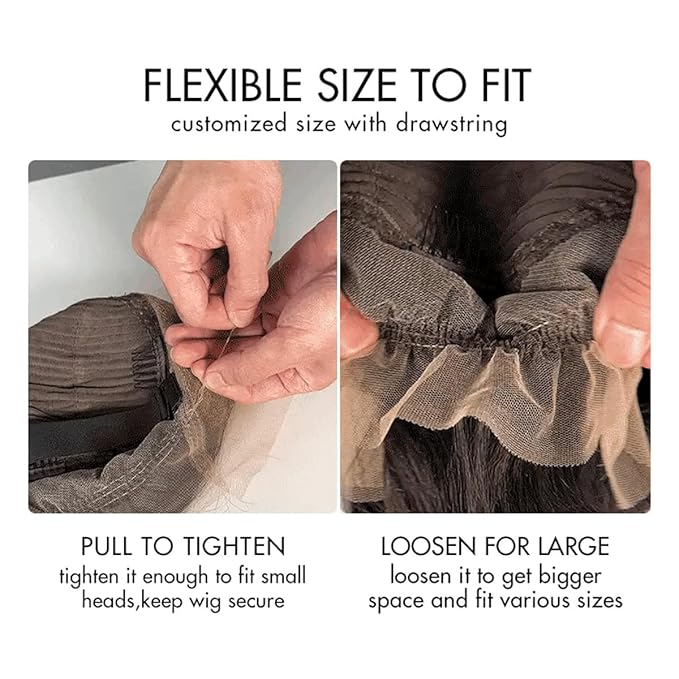 360 Glueless Drawstring Wig Human Hair 26 Inch Pre Plucked Hidden Strap 360 Water Wave Lace Front Wigs,180% Density Curly Wet and Wavy HD Full 360 Lace Frontal Human Hair Wig