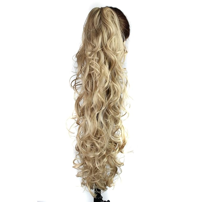 S_SSOY 31"(78cm) Women's Curly Pony Tail Hair Piece Synthetic Claw Clip Ponytail Wavy Long Curled in Hair Extension Extensions Long/Voluminous Wig Hairpieces for Women Girls Lady,16#