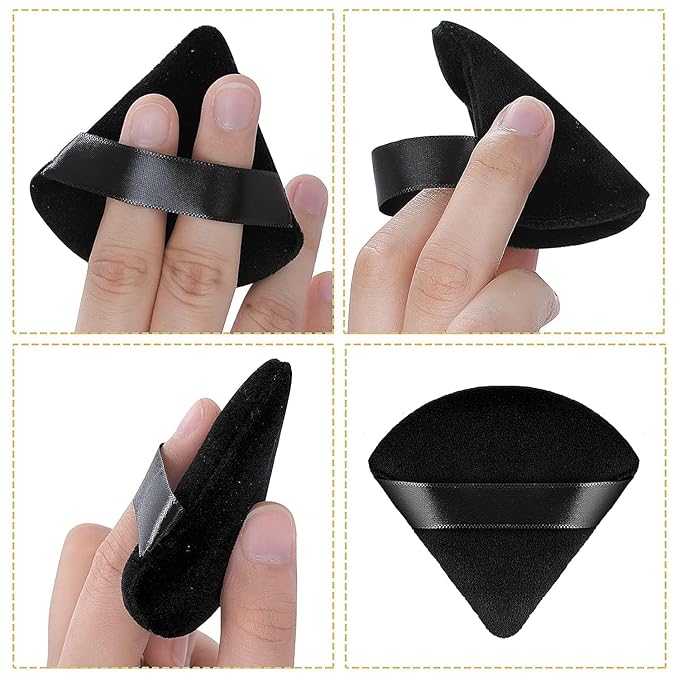 2-Pack Triangle Makeup Puffs, Ultra-Soft & Reusable Face Powder Applicators for Liquid, Cream & Powder Makeup, Washable & Skin-Friendly 1426