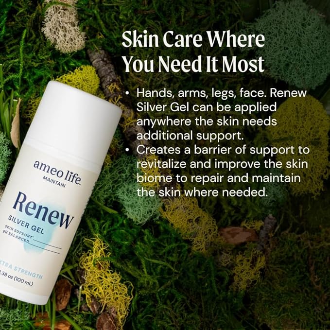 Ameo Life Extra Strength Colloidal Silver Gel 35 ppm - pH Balanced, Structured Silver Gel for Healthy Skin, Minor Cuts, Scrapes & Burns - Natural Skin Care for Rejuvenation (100ml)