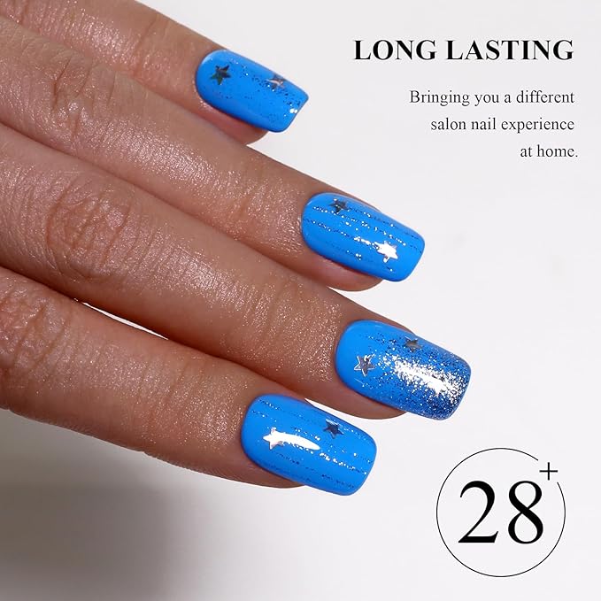 Imtiti Bright Blue Gel Nail Polish, 1Pcs Blue Soak Off UV LED Gel Polish, Long Lasting, Nail Art Manicure Salon DIY at Home for Spring and Summer (0.34 Fl Oz-991)