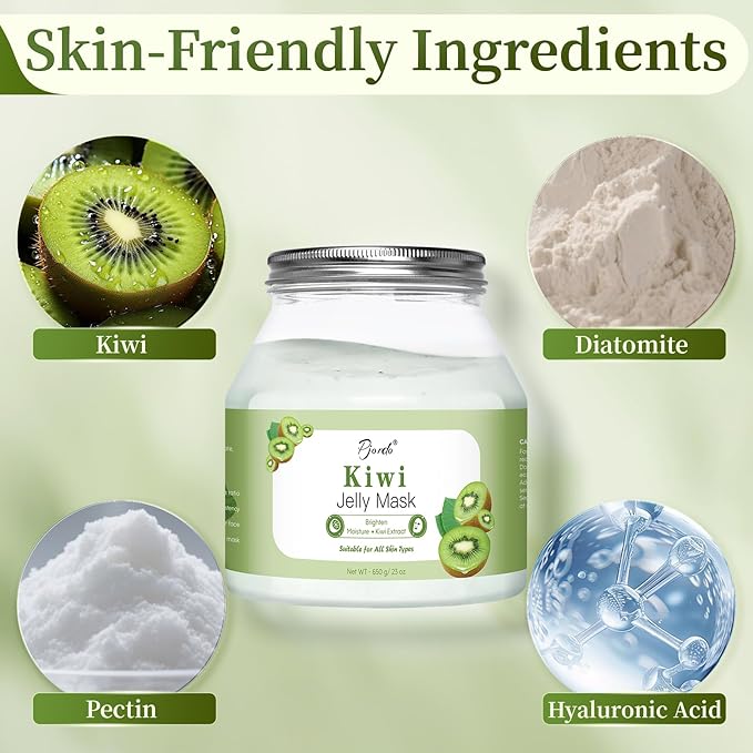 Powder Jelly Mask for Facials Professional, Peel Off Facial Mask for Hydrating & Moisturizing, Christmas Hydrojelly Mask Gifts for Women Men, Home DIY Spa Use for All Skin with Kiwi