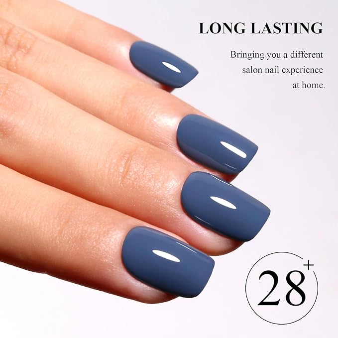 Imtiti Deep Grey Gel Nail Polish, 1Pcs Grey Blue Gel Polish Soak Off UV LED Gel Polish, Long Lasting, Nail Art Manicure Salon DIY at Home for Autumn and Winter (0.34 Fl Oz-1913)