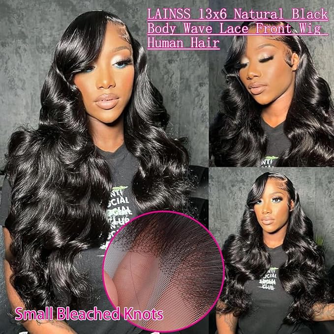 36 Inch Body Wave Lace Front Wigs Human Hair 220% Density Frontal Wigs Human Hair for Black Women 13x6 HD Lace Front Wigs Human Hair Pre Plucked Glueless Body Wave Wig