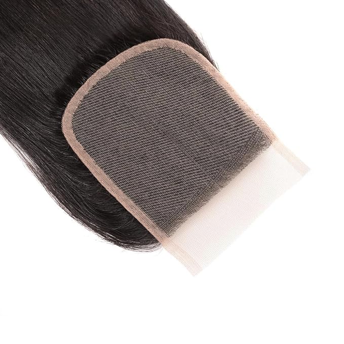 Straight HD Lace Closure Human Hair Extensions 100% Unprocessed Human Hair Frontal Free Part Closure With Baby Hair Natural Black 14 Inch