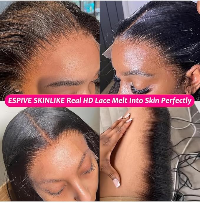 22Inch HD Lace Frontal Body Wave 0.1mm SKINLIKE Ultra Thin Invisible HD Lace Frontal Closure Melt Into Skin Easily，Pre Plucked With Baby Hair 12A Grade Brazilian Human Hair