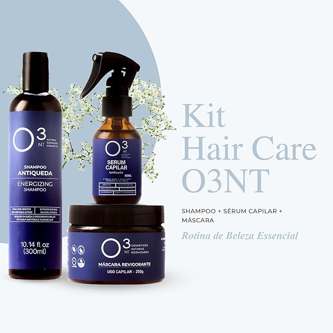 Energizing Shampoo + Revitalizing Mask + Hair Serum - High-Performance Natural Hair Treatment - Ozone Therapy - Strengthens Hair Appearance - Shampoo 10.14 Fl Oz Mask 7.05Fl Oz Serum 2.03 Fl Oz
