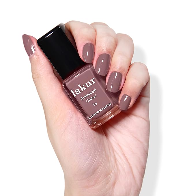 LONDONTOWN Dusty Pink Glossy Nail Polish, Bell Flower lakur, Vegan Chip-Resistant Long-Lasting Nail Lacquer, .40 fl oz