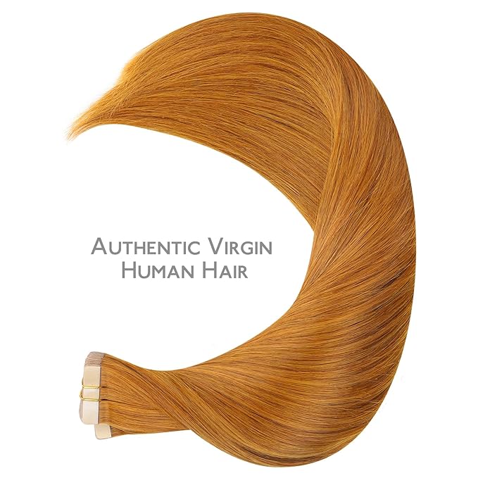 WENNALIFE Tape in Hair Extensions Human Hair, 40pcs 100g 14 inch Auburn Ginger Remy Hair Straight Tape in Extensions Invisible Reusable Real Hair Extensiones De Cabello Humano